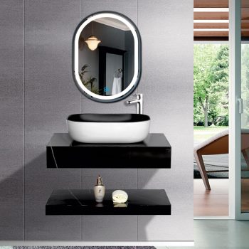 Bộ bàn đá lavabo 2 tầng chống trầy LBD08