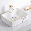 Chậu lavabo sứ đặt bàn hoa văn LB17