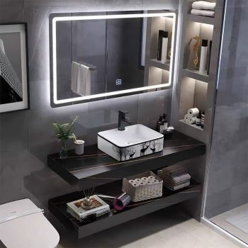 Bộ bàn đá lavabo 2 tầng chống trầy LBD25