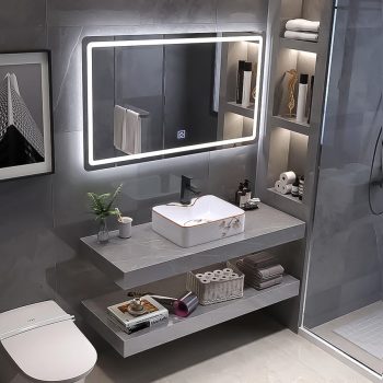 Bộ bàn đá lavabo 2 tầng chống trầy LBD26