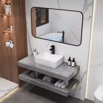 Bộ bàn đá lavabo 2 tầng chống trầy LBD28