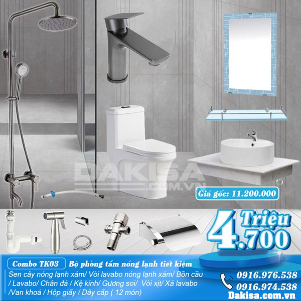 combo thiết bị phòng tắm tiết kiệm