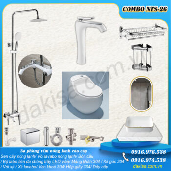 Combo phòng tắm cao cấp NTS26 - Sen cây SC11