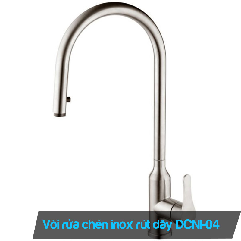 vòi rửa chén rút dây inox