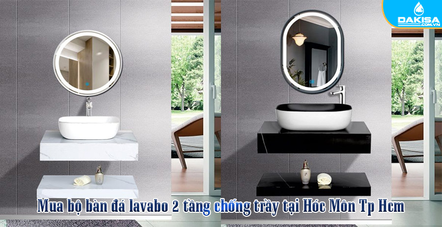 Mua bộ bàn đá lavabo 2 tầng chống trầy tại Hóc Môn Tp Hcm
